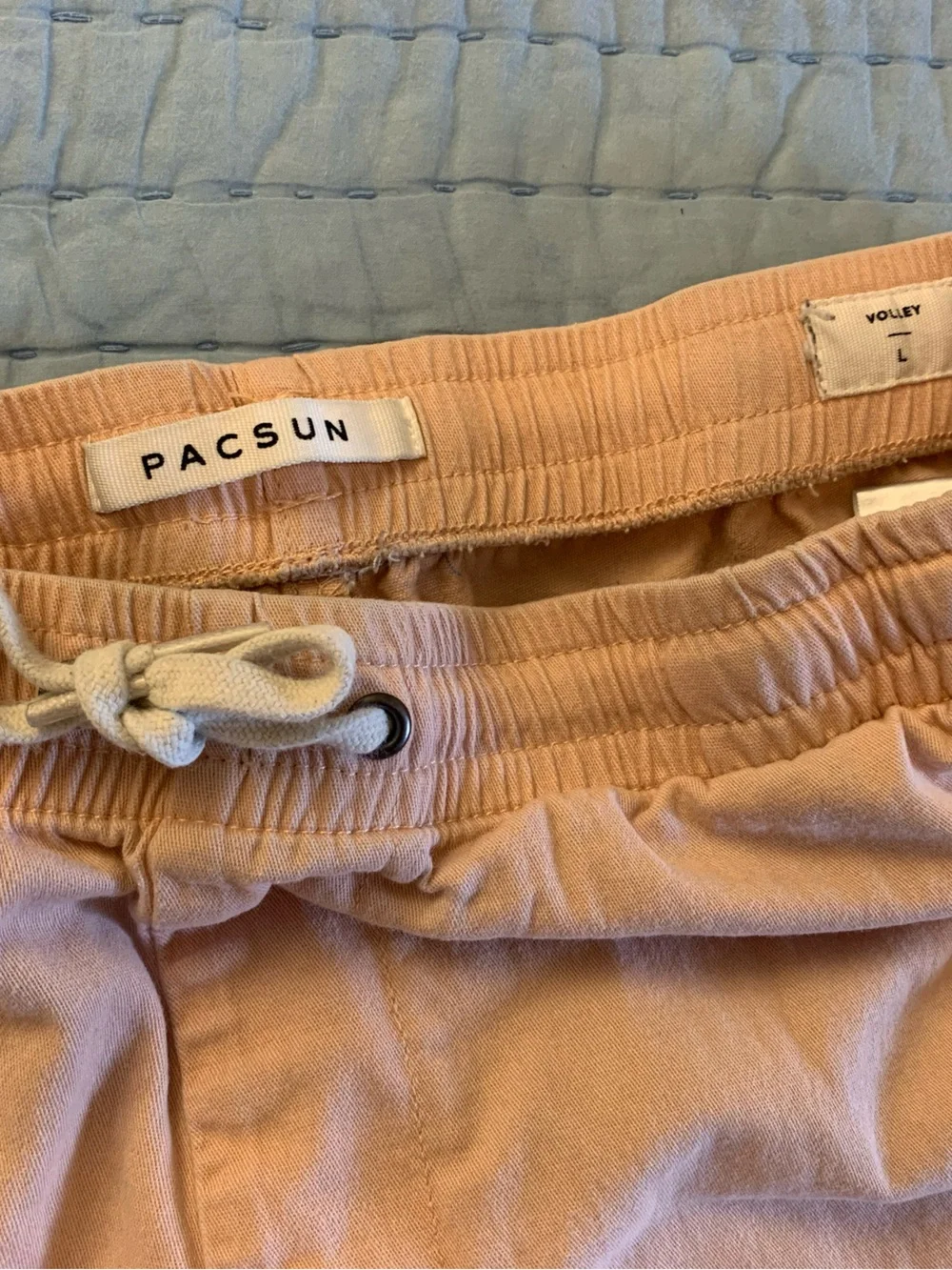 PacSun Peach Light Pink Cotton Drawstring Casual Shorts Volley | L